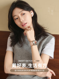 OPP WATCH GT智能手表学生多功能蓝牙通话测血压心率运动计步手环 玫金网钢带【可通话款·健康数据监测·运动模式·存储运动记录】
