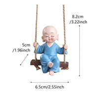 Monk Swing Figurine Gift Idea Hanging Monk Statue for Outdoor