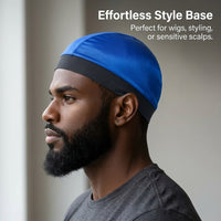 Dome Wig Cap for Women with Wide Elastic Band, Satin Bald for and Chemotherapy, Seamless Head for Adults