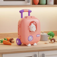 Parent-Child Interaction Rolling Suitcase Play Kitchen Early Learning Mini Kitchen Playset Educational Travel Play House Fine Movement Skills for Children, Toddlers, Home, Playroom