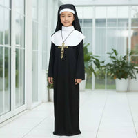 Girls Religious Habit Loose Fit Girl's Catholic Sister Robe Classic Design Kids Nun Costume