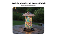 Solar Powered Lantern Feeder Double Purpose Solar Birds Feeder Weather-Resistant for Gardeners, Backyard, Patio