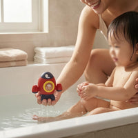 Side Nozzles Spacecraft Bath Toy Circular Window Rotating Spacecraft Toy 360-Degree Rotation for Children