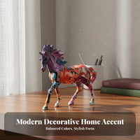 Nordic Design Water Transfer Print Horse Modern Decor Running Horse Statue Original Design for Living Room, Desktop, Bookshelf