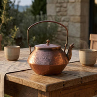 Vintage Finish Turkish Tea Kettle Decorative Spout Hammered Copper Tea Kettle