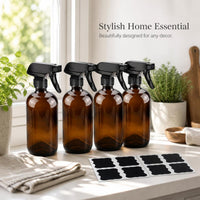 500ml Boston Glass Dispenser Bottles with Pump or Spray Top, 2 or 4 Pack