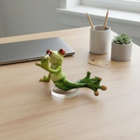 Lipstick Frog Figurine Nordic Design Funny Frog Figurine for Partners, Valentine's Day, Office