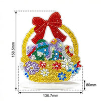 DIY Easter Diamond Art Ornament for Adults, Desktop Diamond Art Painting Kit with Acrylic Stand Easter Tabletop Decor Desktop Ornament