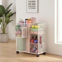 Metal Mesh Cart Tall Mesh Storage Trolley Rust-Resistant