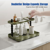 Vintage Double-Tier Desktop Storage Rack, Organizer for Living Room, Bathroom, Bedroom, Makeup, Skincare, Mug Holder