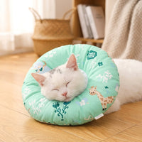 Soft Pet Cone with Drawstring Toggle, Padded Polyester Waterproof Cat Cone, Anti-biting and Anti-licking After Surgery Recovery
