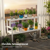 Long Single-Tier Planter Bench sillsill expander Plant Stand Floor-Standing Space-Saving for Home Decorators, Balcony, Sunroom