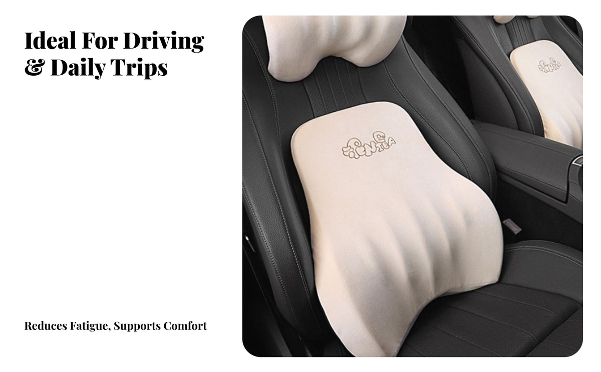 Skin-Friendly Car Support Cushion Flannel-Like Ergonomic Support Pillow Soft Cover Ergonomic Backrest Pillow Pain Relief