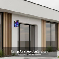 Rotating Salon Lamp Waterproof Round Wall Mounted Sign Wall Mounted Haircut Sign Attention-Grabbing-Catching Business Signage