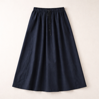 Skirt for Women High Waisted Flared Midi with Tie Detail, Polyester Blend Summer for Petite Ladies and Teens, Flattering Fit