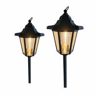 2 Pieces Decorative Hexagonal Pathway Light Waterproof Solar Garden Stake Light Easy to Install for Lawn, Patio, Driveway