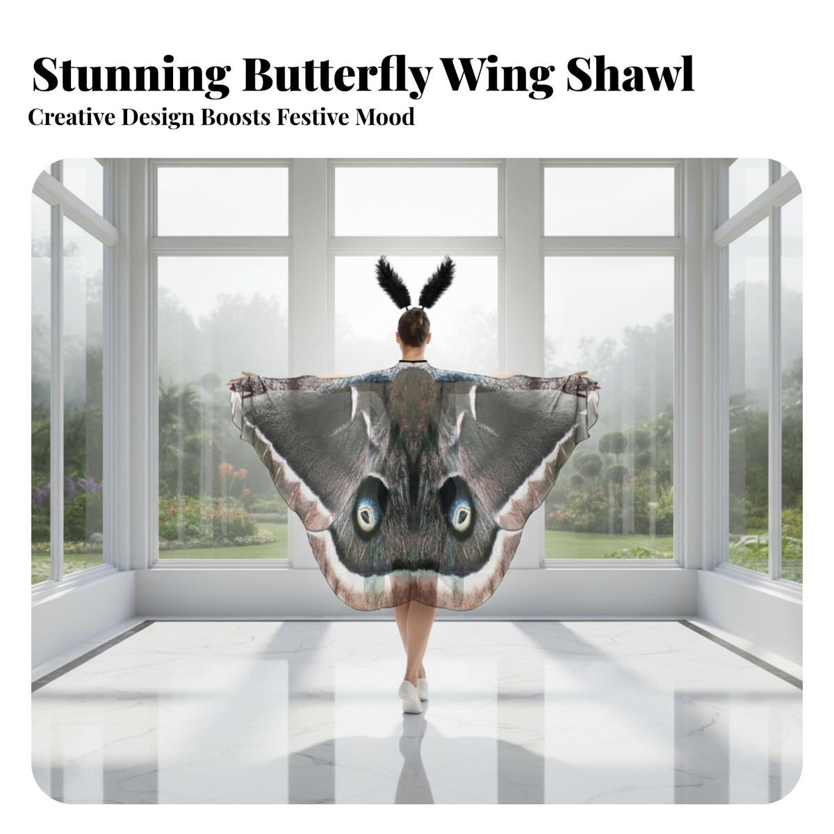 Butterfly Wing Cape Graceful Design Butterfly Fluttering Capes Cape Easy to Wear Belly Dance Fluttering Capes for Dancers, Women, Halloween Parties