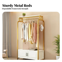 Floor-Standing Bedside Clothes Valet complimentarystanding Clothing Stand Space-Saving Garment Rack Easy reach for Children, Adults, Students, beside Bed, Dorm Room, Entryway, Closet