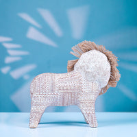 Handwoven Resin Lion Figurine - Cute Animal Craft for Office Desk Decoration