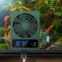 Constant Control Amphibian Enclosure Fan Air Circulation Smart Ventilation Fan Digital Display for Lizard Owners, Terrarium, Vivarium