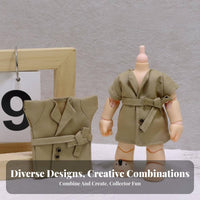 BJD Doll Coat Autumn Winter Wear 10cm Doll Jacket Retro Design 6 Inch Figure Jacket