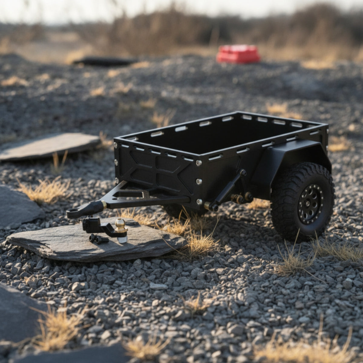RC Crawler Trailer with Hitch Sturdy Trailer with Hitch Compact Rugged for Trail Rigs