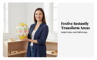 Easter Oval Lantern DIY Oval Shaped Paper Lantern Hanging Easter Decoration Colorful Festive for Children, Kindergarten