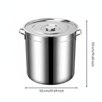 Commercial Soup Stewing Pot Thickened Bottom Stainless Steel Pot with Lid Multi-Functional Heavy Duty Stockpot for Restaurant
