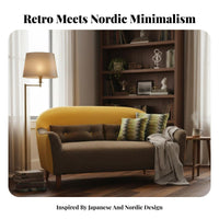 Nordic artistic dual-color Sofa Small Space suitable Upholstered Couch Retro and aesthetic Loveseat space-efficient Size for Apartment Dwellers, Design aficionados, Young Adults, Living Room, Lounge Area, Bedroom, Home Office