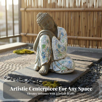 Tranquil Garden Ornament Compact Size Small Buddha Statue Intricate Design Mini Buddha Statue for Balcony, Patio, Desktop
