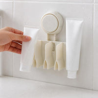 No-Drill Suction Cup Wall-Mounted Toothpaste Facial Cleanser Holder