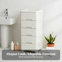 Slim Design Narrow Drawer Tower Space Saving Gap Cabinet Multitier Household Storage with casters for Homeowners, Apartment Dwellers, RV Owners, Small Spaces, Bathroom, Kitchen, Laundry Room
