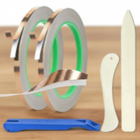 5 Pieces Strong Adhesive Stained Glass Foiling Tape Easy to Peel and Tear Copper Foil Tape Kit Craft Supplies for Electronics Repair