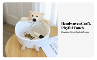 Cute Cottontail Storage Basket Handmade Hare Storage Basket Hare Desktop Bin Handmade Decorative for Infants, Entryway, Bedroom