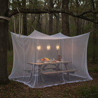 Portable Outdoor Camping Mosquito Net Tent for Travel, Large Square Bed Canopy