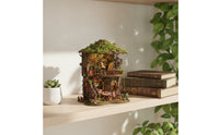 DIY Treehouse Kit Woodland Miniature House with Light String Miniature House with LED Light Creative Bookcase Insert Decorative