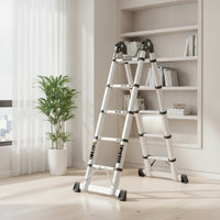 Telescopic Ladder with Anti-Slip Feet Multifunction A-Shaped Ladder Ladder Versatile for Homeowners, Home Repairs, Overhead Work, Warehouse