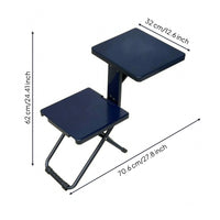 Folding Writing Chair Foldable Portable Desk Chair Metal Frame Mobile Seating for Transport