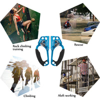 Left-Hand Climbing Ascender with Rope Grab, Blue, for Cross-Border Sales