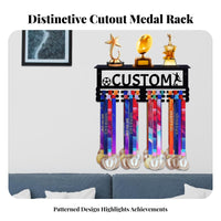 Medal Hanger Large Capacity Medal Rack Wall Mounted Award Hanger for Athletes, Runners, Office