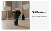 Mechanical Tuning Mechanically Tuned Djembe Easy to Learn Percussion Instrument Rich Sound Hand Drum Bright Tone for Beginners, Musicians, Music Class, Performances, Jam Sessions, Outdoor Gatherings