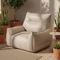 Washable Cover Single Lazy Sofa Wear-Resistant Material Upholstered Bean Bag Armchair High Resilience Modern Floor Lounger Ergonomic Design for Bedroom, Balcony, Living Room
