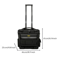 Telescoping Rolling Tool Storage Bag Multi-Pocket Rolling Tool Bag Portable Heavy-Duty for Contractors, Electricians, Technicians, Job Sites, Maintenance Work