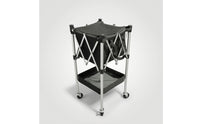 Pickleball Basket Cart with Wheels Compact Pickleball Cart with Basket Foldable Court Equipment Trolley for Practice Field