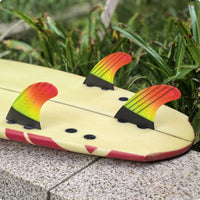 3 Pieces Surfboard Fin with Double-Tab Base Compatible Double-Tab Base-Style Thruster Fin Fins with Double Tabs Honeycomb