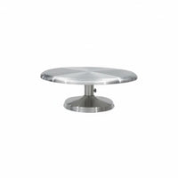 Cake Turntable Non-Slip Base Stainless Steel Decorating Turntable Concentric Guide Lines Revolving Cake Stand for Culinary Artists, Beginners, Bakery