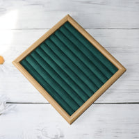 Band Display Tray with Grooves Grooved Jewelry Tray with Band Slots Padded for Jewelers, Collectors, Dressing Table, Boutique, Countertop