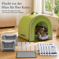 Cat Cooling Igloo Bed for Summer with Ice Crystal Packs
