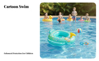 Inflatable Infant Seat Float Cartoon Design Infant Swim Device with Seat Retro Design Inflatable Vehicle Toy Float for Young Children, Infants, Beach