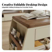 3-Tier foldable Utility cart Easy Mobility Mobile End Table for Living Room